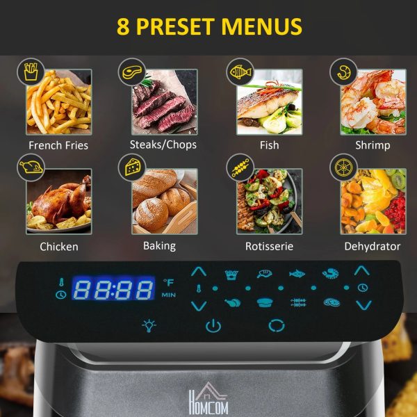 GVJMTKP 12 QT Air Fry Oven 8 In 1 Countertop Oven Combo with Air Fry Roast Broil Bake and Dehydrate 1700W with Accessories and LED Display Black - Image 4