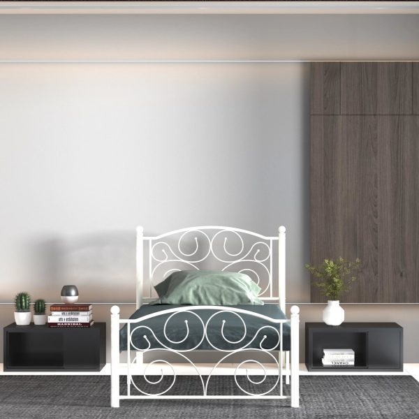 Modern White Twin Size Metal Bed Frame - Upgrade Your Bedroom - Image 2