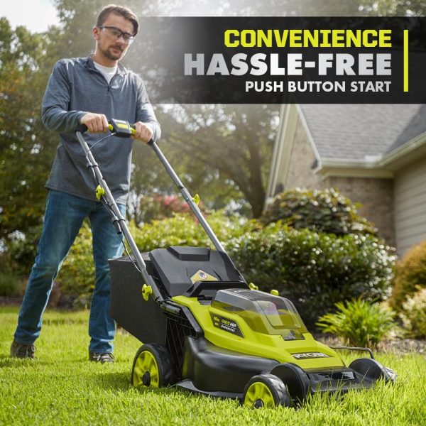 RYOBI ONE+ HP 18V Brushless 16 in. Cordless Battery Walk Behind Push Lawn Mower with (2) 4.0 Ah Batteries and (1) Charger P1190 - Image 7