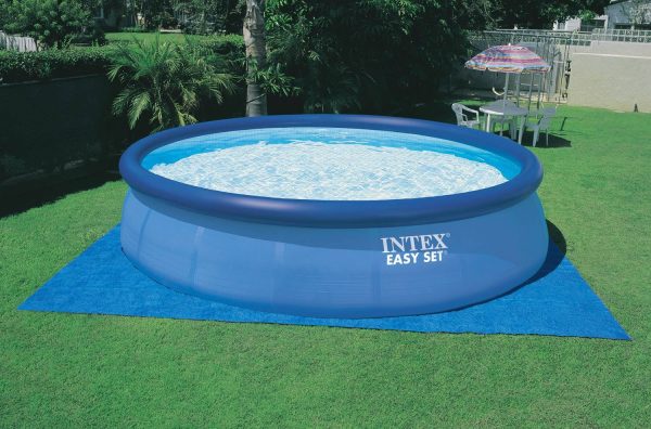 Intex 15ft x 42in Easy Set Inflatable Round Family Swimming Pool & Pump, Vacuum - Image 5