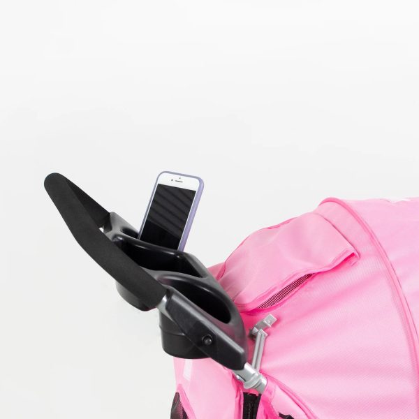 VIVO Four Wheel Pink Pet Stroller / Cat & Dog Foldable Cart - Image 5