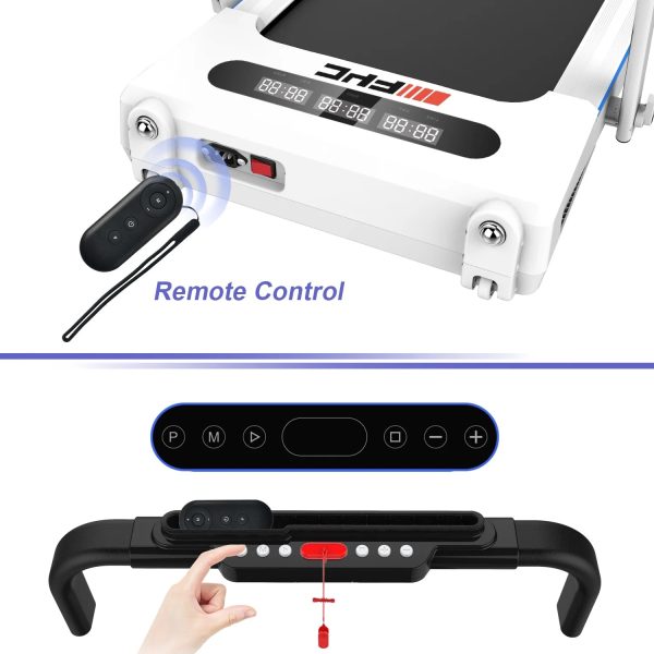 ikayaa FYC 2 in 1 Under Desk Treadmill - 2.5 HP Folding Treadmill for Home, Installation-Free Foldable Treadmill Compact Electric Running Machine, Remote Control & LED Display Walking Running Joggi - Image 5