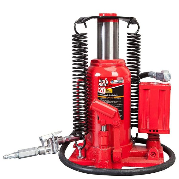 Torin Jacks 20 Ton Pneumatic Air Hydraulic Bottle Jack with Manual Hand Pump, Red，TA92006 - Image 3
