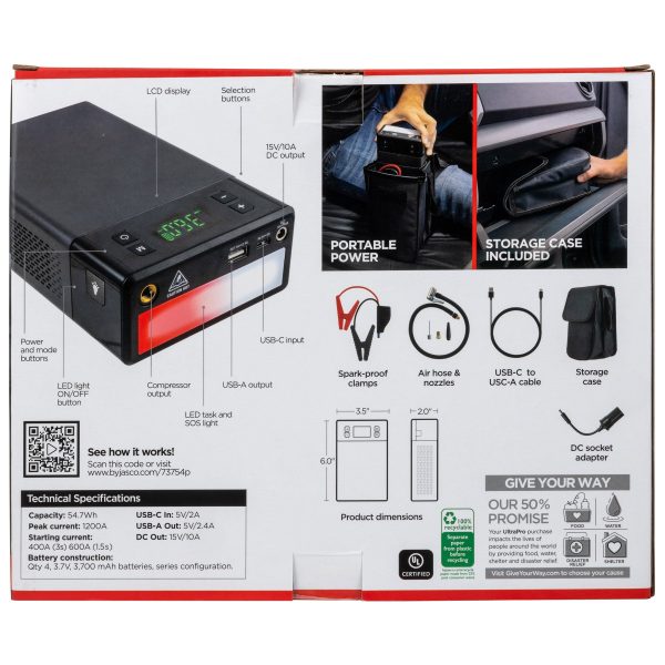 Ultrapro Elite 1200A Jump Starter with Air Compressor and LED Light - Image 8