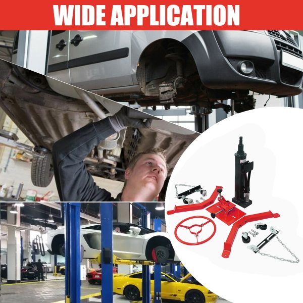 Jacgood Hydraulic Transmission Jack with 360°Swivel Wheels Lift Hoist,1660 LBS 2 Stage,Red - Image 3