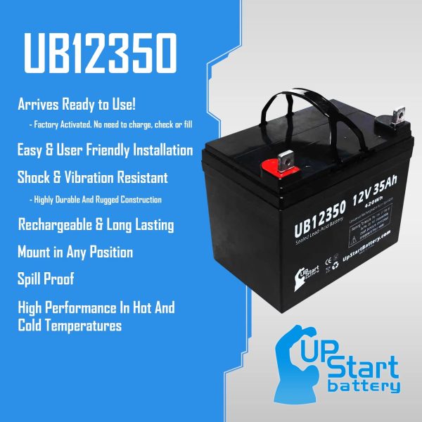 5x Pack - Compatible Imc Heartway Escape H Battery - Replacement UB12350 Universal Sealed Lead Acid Battery (12V, 35Ah, 35000mAh, L1 Terminal, AGM, SLA) - Image 2