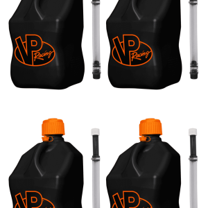 VP Racing Utility Jug 5.5 Gallon + Deluxe Hose - Mix and Match Between 11 Different Colors - Made in the USA (4 Pack, V-Twin)