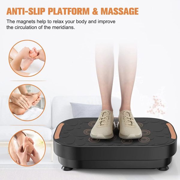 Vibrate Plate Exercise Machine Vibration Platform for Home Gym Whole Body Workout Weight Loss Shaping Toning with Resistance Bands,330lbs,Black RELIFE REBUILD YOUR LIFE - Image 6