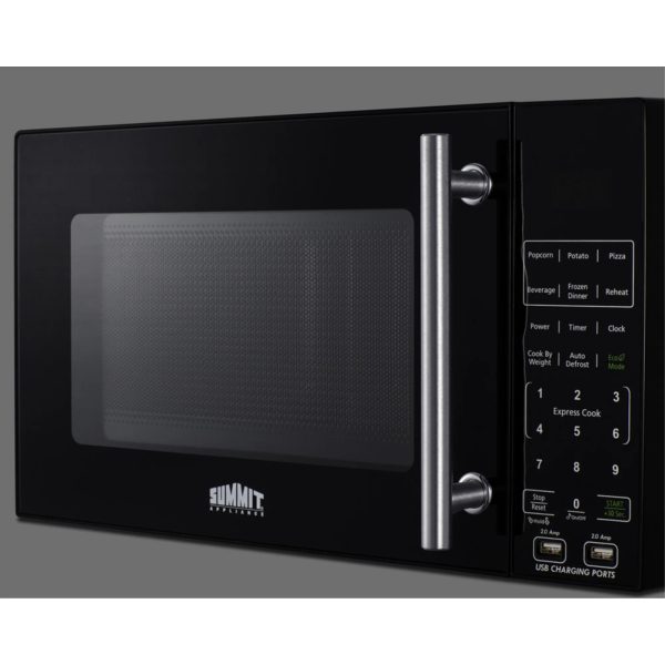 Compact microwave in black with allocator and USB ports - Image 5