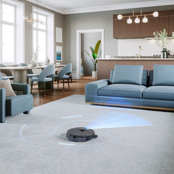 ECOVACS Robotics - DEEBOT T8+ Vacuum & Mop Robot with Advanced Laser Mapping and 3D Obstacle Detection & Avoidance - Grey - Image 5