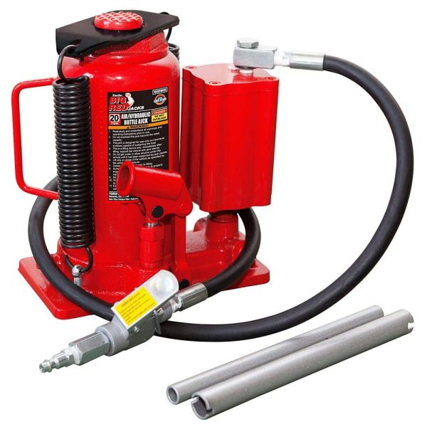 Torin Jacks 20 Ton Pneumatic Air Hydraulic Bottle Jack with Manual Hand Pump, Red，TA92006 - Image 2