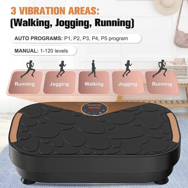 Vibrate Plate Exercise Machine Vibration Platform for Home Gym Whole Body Workout Weight Loss Shaping Toning with Resistance Bands,330lbs,Black RELIFE REBUILD YOUR LIFE - Image 7
