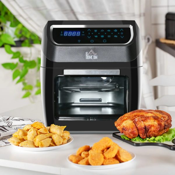 GVJMTKP 12 QT Air Fry Oven 8 In 1 Countertop Oven Combo with Air Fry Roast Broil Bake and Dehydrate 1700W with Accessories and LED Display Black - Image 2