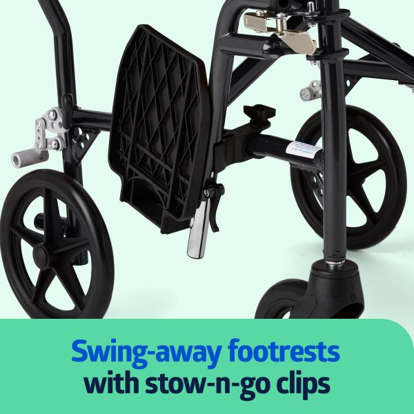 Medline Ultralight Transport Wheelchair Desk Length - Image 5