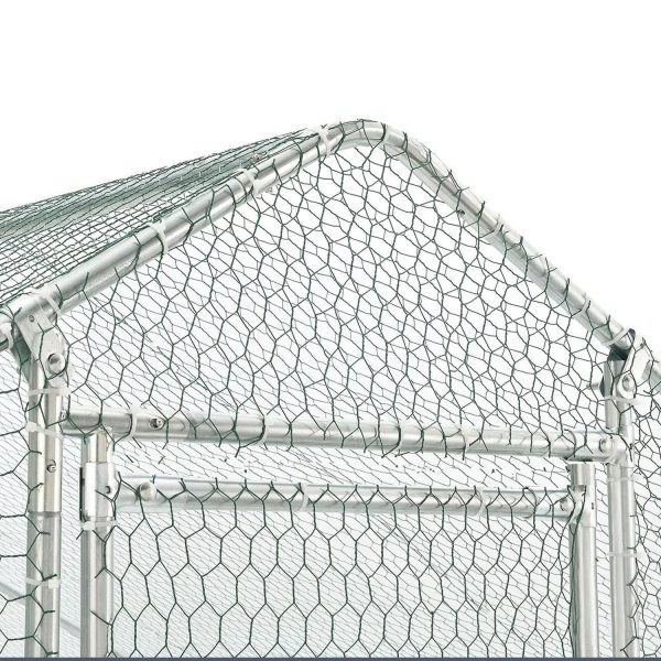 Large Metal Chicken Coop, Walk-in Chicken Run,Galvanized Wire Poultry Chicken Hen Pen Cage, Rabbits Duck Cages with Waterproof and Anti-Ultraviolet Cover for Outside(10' L x 6.6' W x 6.56' H) - Image 11