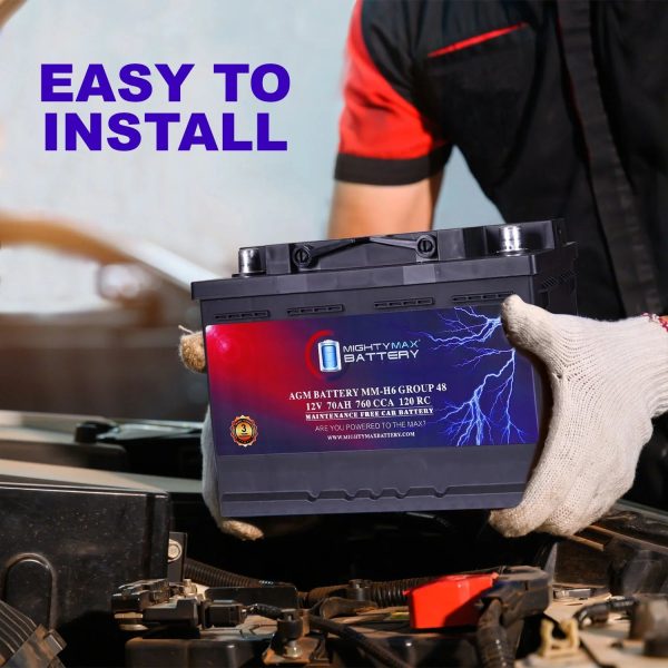MM-H6 Group 48 12V 70AH 120RC 760CCA Replacement Battery Compatible with Chevrolet Silverado 1500 1/2 Ton 07-13 - Image 6