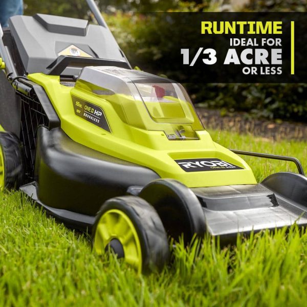 RYOBI ONE+ HP 18V Brushless 16 in. Cordless Battery Walk Behind Push Lawn Mower with (2) 4.0 Ah Batteries and (1) Charger P1190 - Image 5