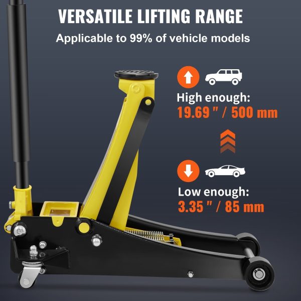 BENTISM Low Profile Floor Jack 3 Ton Heavy Duty Steel Dual Piston Rapid Pump - Image 3