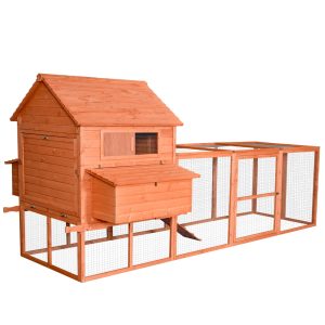 PawHut Large Chicken Coop Run Cage Duck Hen Chook House Poultry