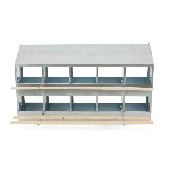 Brower 410B Galvanized Steel 10 Hole 50 Bird Poultry Nest Chicken Brooding Box - Image 3