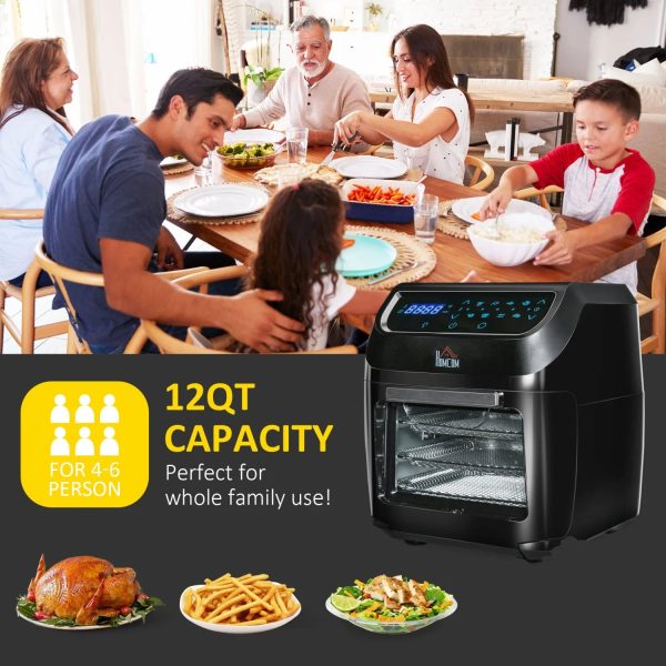 GVJMTKP 12 QT Air Fry Oven 8 In 1 Countertop Oven Combo with Air Fry Roast Broil Bake and Dehydrate 1700W with Accessories and LED Display Black - Image 5