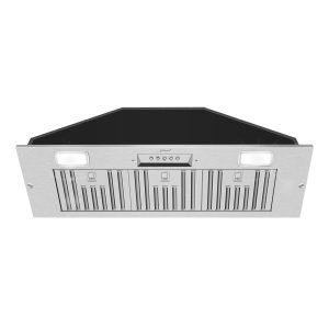 Range Hood, Ultra Quiet Stainless Steel Ducted Insert/Built-in Kitchen Vent Hood with Powerful Suction, LED Lights and Dishwasher Safe Filters, 3-Speed 600 CFM (36in Cold)