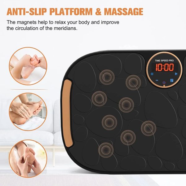 Vibrate Plate Exercise Machine Vibration Platform for Home Gym Whole Body Workout Weight Loss Shaping Toning with Resistance Bands,330lbs,Black RELIFE REBUILD YOUR LIFE - Image 5