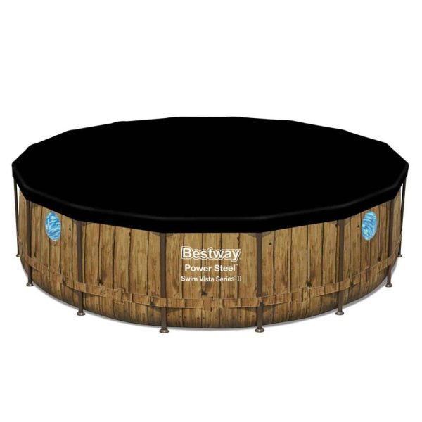 Bestway Swim Vista 16 ft. x 16 ft. Round 48 in. Deep Power Steel Above Ground Swimming Pool Set 56726E-BW - Image 4