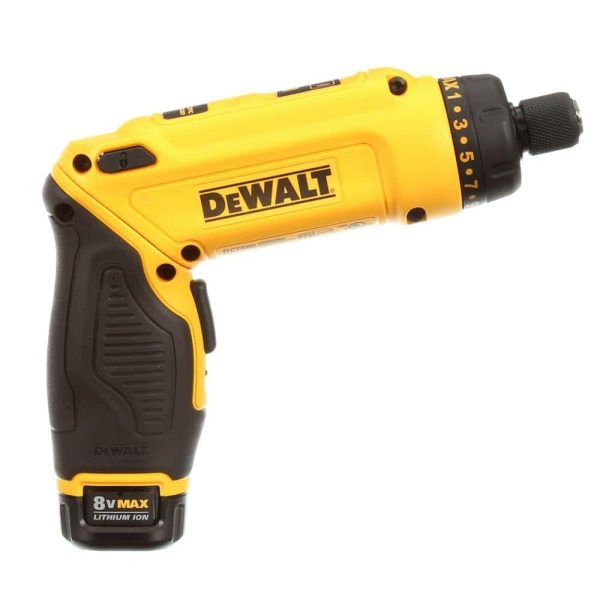 8V MAX Cordless Gyroscopic Screwdriver with Adjustable Handle, (2) 1.0Ah Batteries, Charger, and Bag DCF680N2 - Image 6