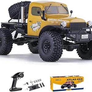 RocHobby Atlas 1/10 RC Crawler, 4WD 2.4Ghz RC Rock Truck Off Road, Hobby RC Car Indoor&Outdoor 2 in 1, RC Vehicles for Adults Need to Complete with Battery, Yellow