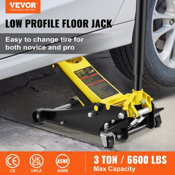 BENTISM Low Profile Floor Jack 3 Ton Heavy Duty Steel Dual Piston Rapid Pump - Image 2