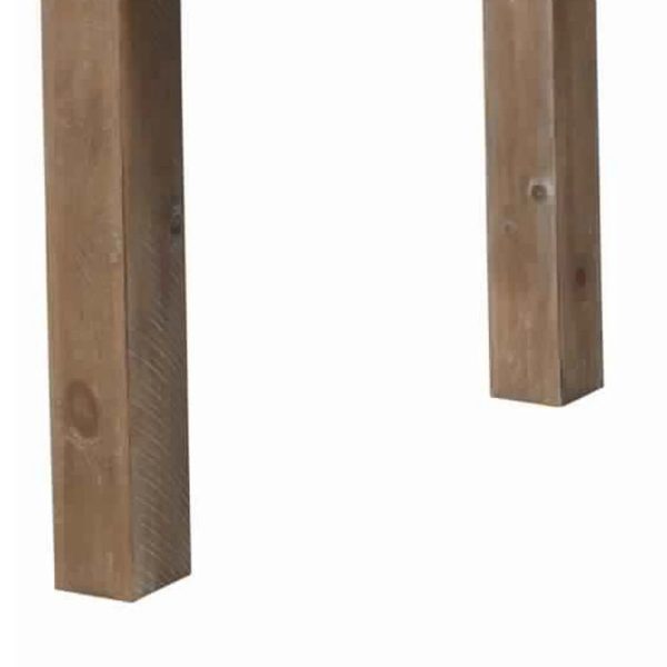 Rectangular Wooden Dining Table with Block Legs Weathered Brown - Image 3