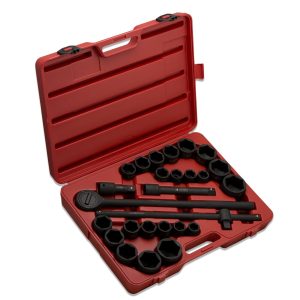 NEIKO 02499A 3/4-inch-Drive Jumbo Master Impact Socket Set, SAE and Metric Shallow-Sockets, SAE 7/8" to 2" and Metric 26 to 38 mm, 27 Pieces