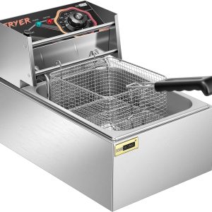 VIVOHOME 2500W 10.6 QT Electric Deep Fryer with 6.3 QT Removable Basket, Temperature Adjustable 140-392℉