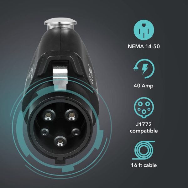 Lectron Level 2 EV Charger - ETL Certified, 240V, 40 Amp, NEMA 14-50 Plug, 16 ft Extension cord & J1772 Cable- Portable Electric Car Charger for J1772 EVs and Plug-in Hybrid Vehicles - Image 3
