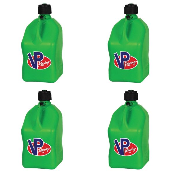VP Racing Fuels Motorsport 5.5 Gallon Square Utility Jugs, Green (4 Pack)