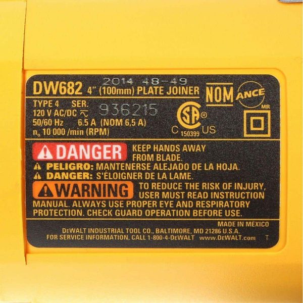 6.5 Amp Heavy Duty Plate Joiner Kit DW682K - Image 7