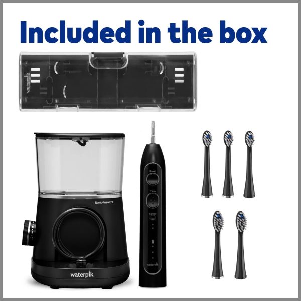 Waterpik Sonic-Fusion 2.0 Flossing Electric Toothbrush Set, 5 Brush Heads, Black - Image 11