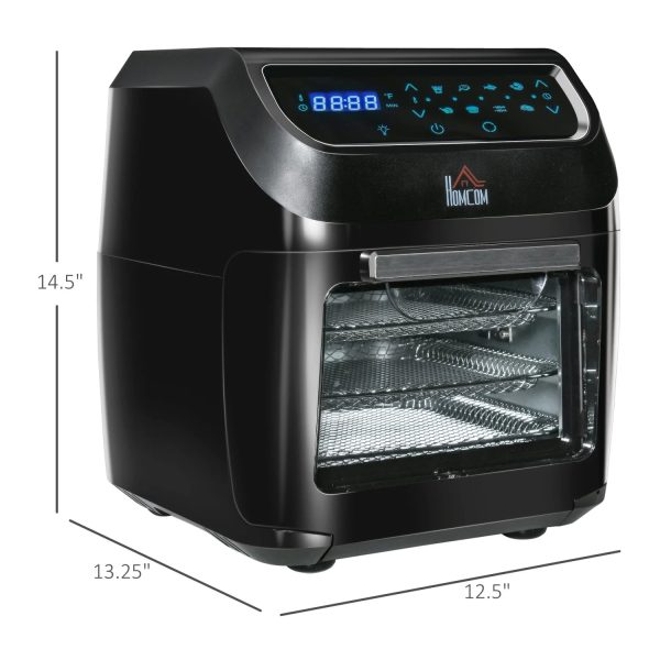 GVJMTKP 12 QT Air Fry Oven 8 In 1 Countertop Oven Combo with Air Fry Roast Broil Bake and Dehydrate 1700W with Accessories and LED Display Black - Image 3