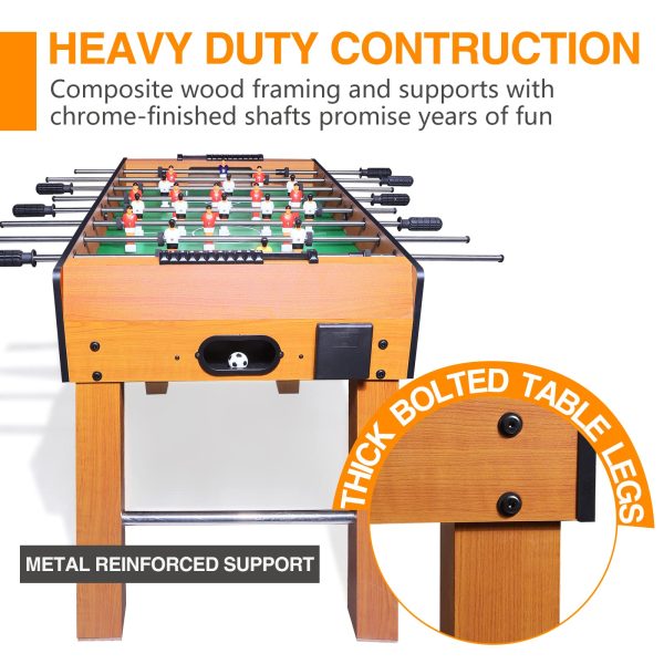 BBnote 48in Competition Sized Foosball Table, Home Arcade Tables Football, Game Room, Arcade with 2 Balls, 2 Cup Golders, Game Machine Suitable for Adults and Kids - Image 6