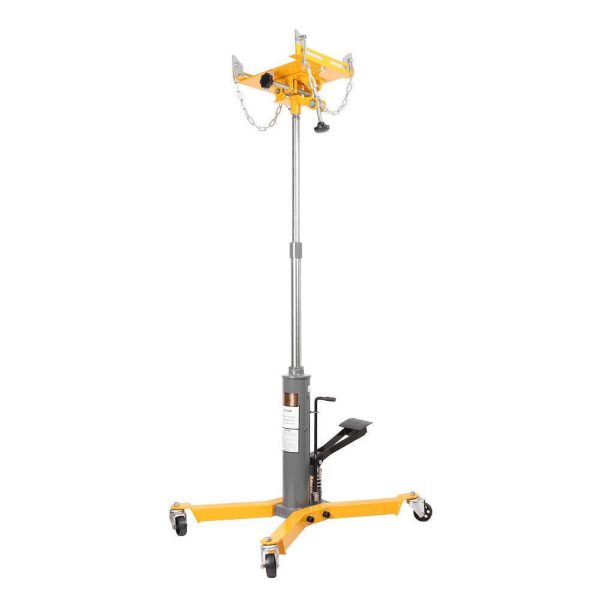 Online Gym Shop 1500 lbs 2 Stage Hydraulic Transmission Jack with 360 deg Swivel Wheels Lift Hoist - Yellow - Image 2