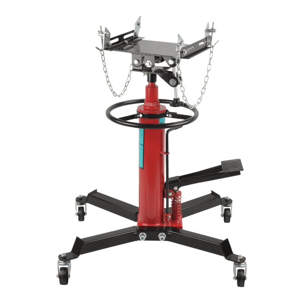 FGJQEFG Transmission Jack 1100Lbs 2 Stage Hydraulic High Lift Vertical Telescopic 34" - 68" Adjustable Height with Foot Pedal Wheels