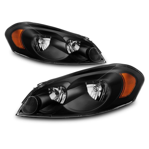 AKKON - Fits 2006-2013 Chevy Impala 2014-2016 Impala Limited Black Headlights + LED [Tube Bar] Black Tail Light Combo Pair - Image 2