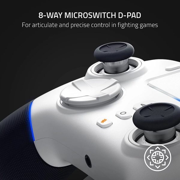 Razer Wolverine V2 Pro Wireless Gaming Controller for PlayStation 5 / PS5 PC: HyperSpeed Wireless - Mecha-Tactile Action Buttons - 8-Way Microswitch D-Pad - 6 Remappable Buttons - Chroma RGB - White - Image 4