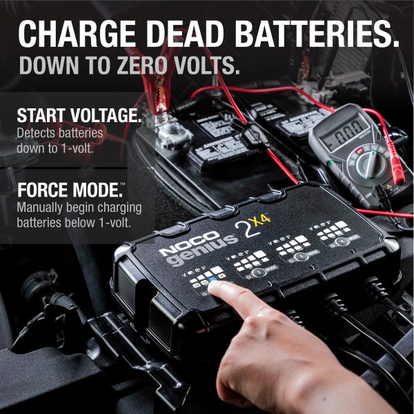 NOCO GENIUS2X4 4-Bank 8A (2A/Bank) 6V/12V Smart Battery Charger and Maintainer - Image 4