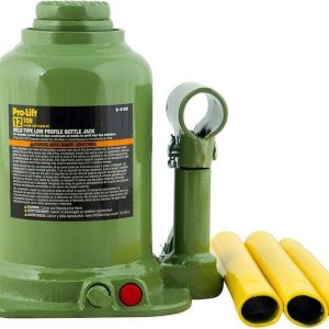 Pro-Lift B-S12W Welded Bottle Jack 12 Ton - Low Profile (24,000 Lbs) Capacity Hydraulic Lifting with Side Pump Two-Piece Handle