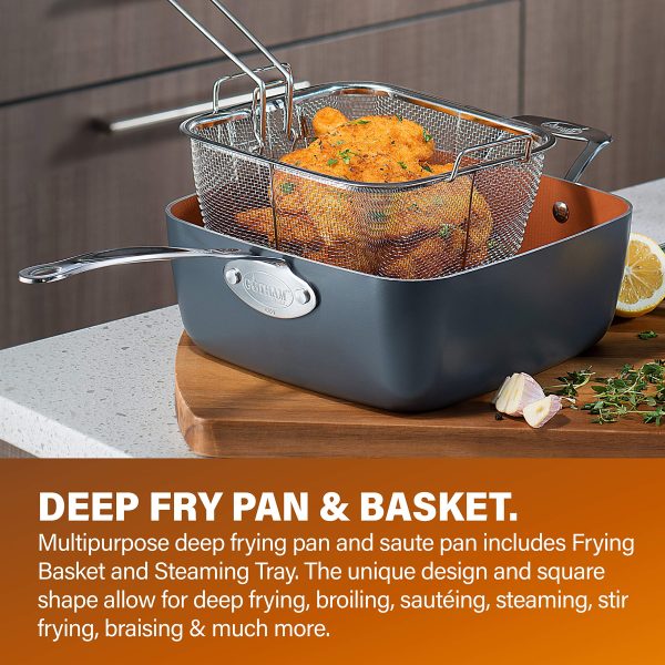 Gotham Steel 20 Pc Copper Pots and Pans Set Nonstick Cookware Set, Pot and Pan Set, Kitchen Cookware Sets, Ceramic Cookware Set, Ceramic Non Stick Pots and Pans Set with Lids, Pot Set, Dishwasher Safe - Image 8