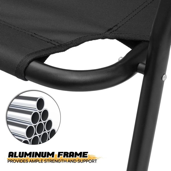 MoNiBloom Folding Double Camping Chair with Armrest, 2-Person Beach Chairs for Outdoor Camping Lawn Travel Patio Picnic, Black - Image 6