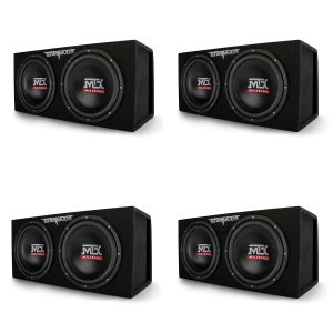 MTX TNE212DV 12-Inch 2000-W Max Audio Dual Loaded Subwoofer Enclosure (4 Pack)