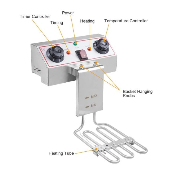 Ktaxon 12.5QT Deep Fryer 1700W Electric Stainless Steel Deep Fryer Adjustable Temperature - Image 5
